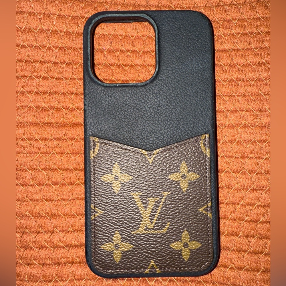 8. Pre-Loved Louis Vuitton Black and Brown Monogram Phone Case